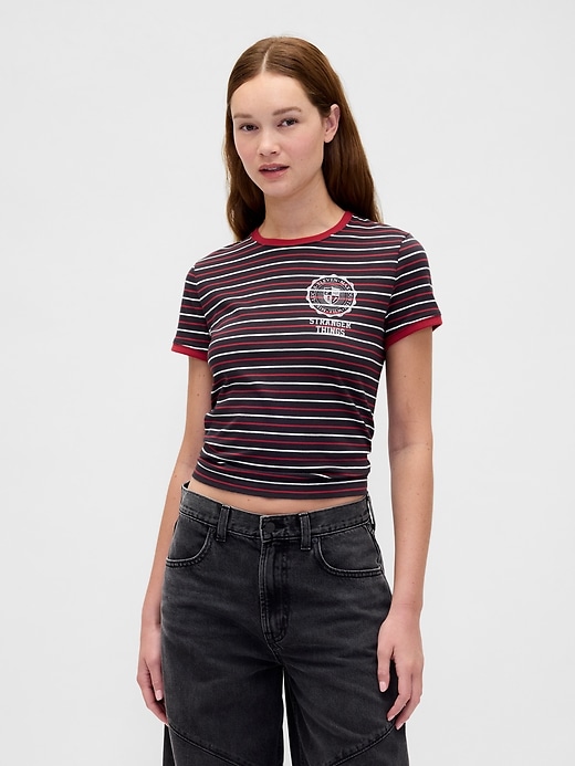 Image number 1 showing, Stranger Things Organic Cotton VintageSoft Crop T-Shirt