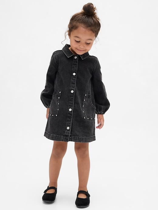 Image number 1 showing, Baby & Toddler Denim Studded Pocket Dress