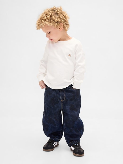 Image number 1 showing, Baby & Toddler Pull-On Barrel Jeans