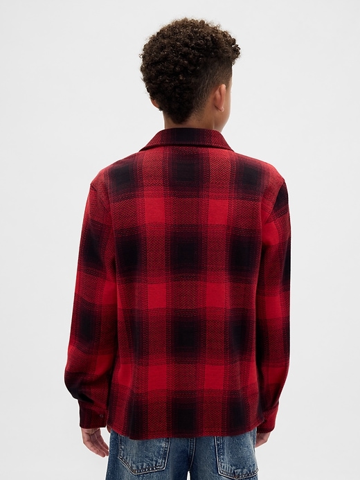 Image number 3 showing, Kids Knit Jersey Plaid Shirt
