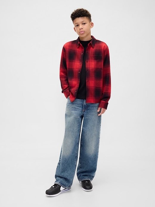 Image number 4 showing, Kids Knit Jersey Plaid Shirt