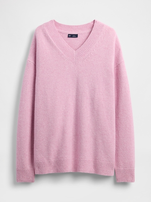 Image number 1 showing, CashSoft Oversized V-Neck Sweater