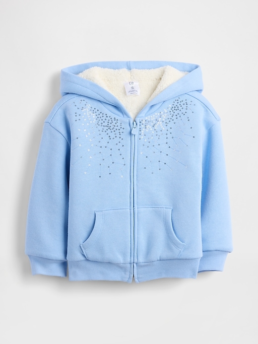 Image number 2 showing, Baby & Toddler Sherpa-Lined Sequin Zip Hoodie