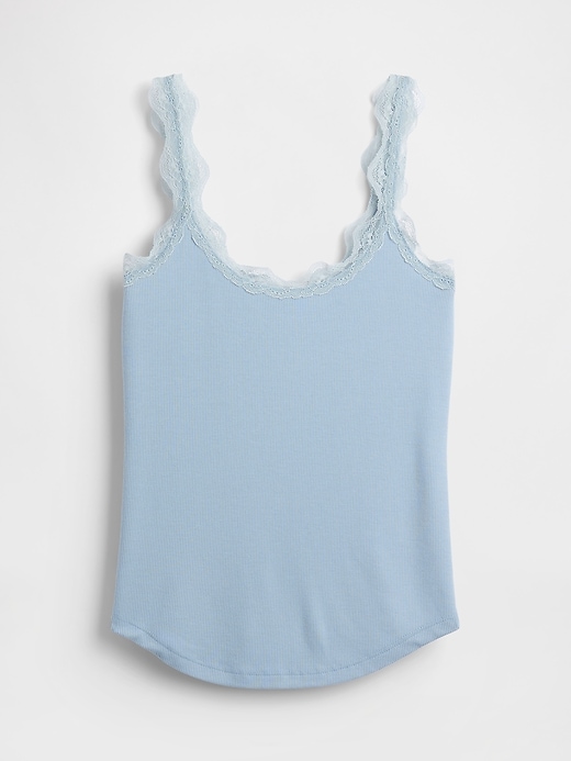 Image number 5 showing, Mini Rib Lace PJ Tank Top