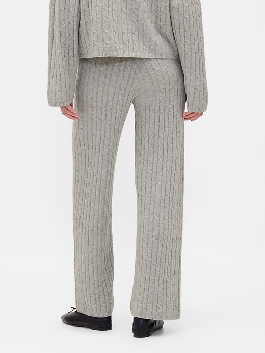 Image number 4 showing, CashSoft Cable-Knit Sweater Pants