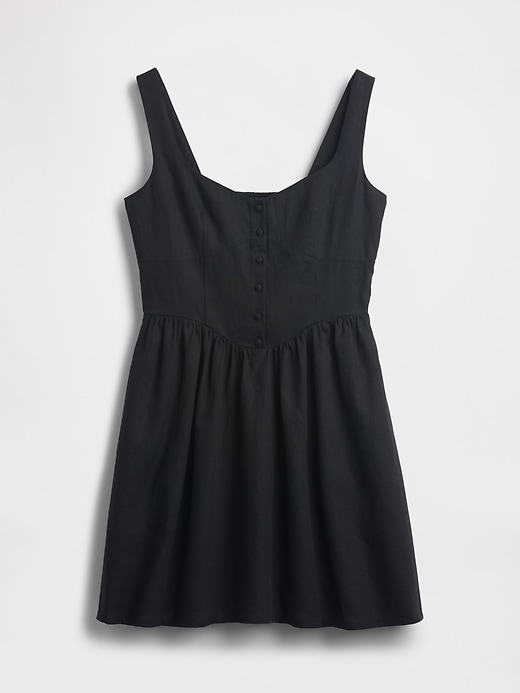 Image number 5 showing, Linen-Blend Drop-Waist Mini Dress