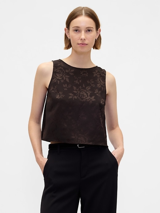 Image number 1 showing, Jacquard Crop Shell Tank Top