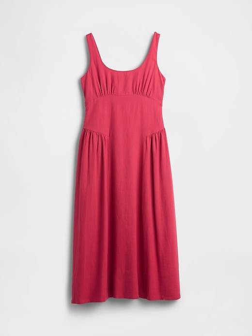 Image number 5 showing, Linen-Blend Shirred Maxi Dress