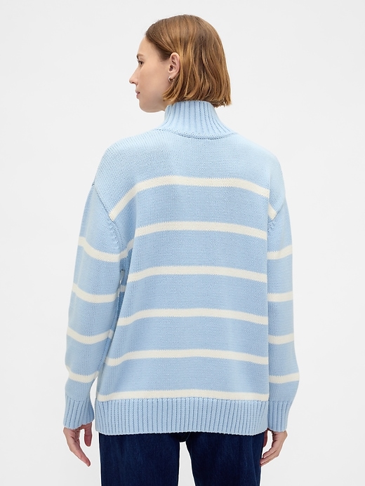 Image number 3 showing, 100% Cotton Oversized Mockneck Sweater