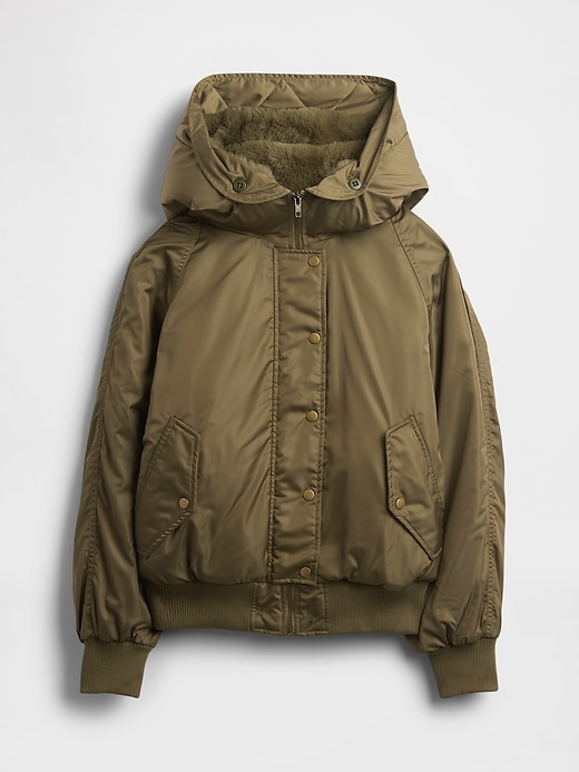 Image number 5 showing, Faux Fur-Lined Hooded Utility Jacket
