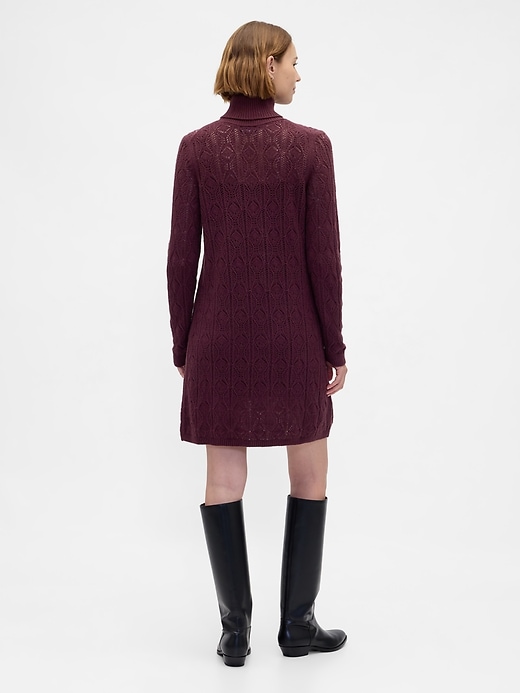 Image number 2 showing, CashSoft Pointelle Turtleneck Sweater Dress