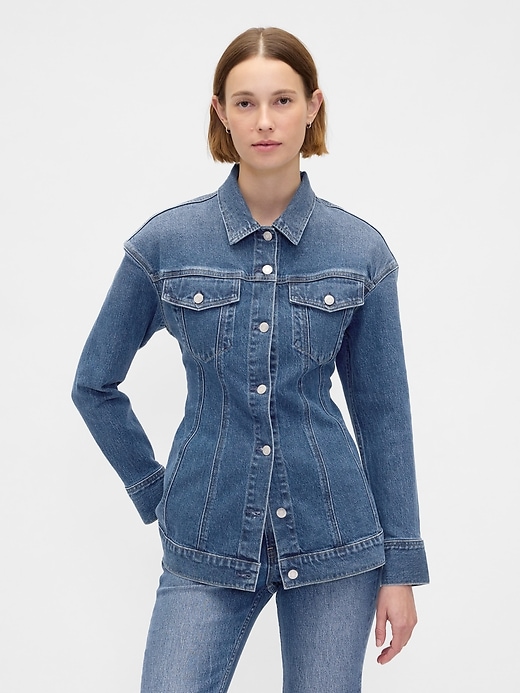 Image number 1 showing, Contoured Longline Denim Jacket