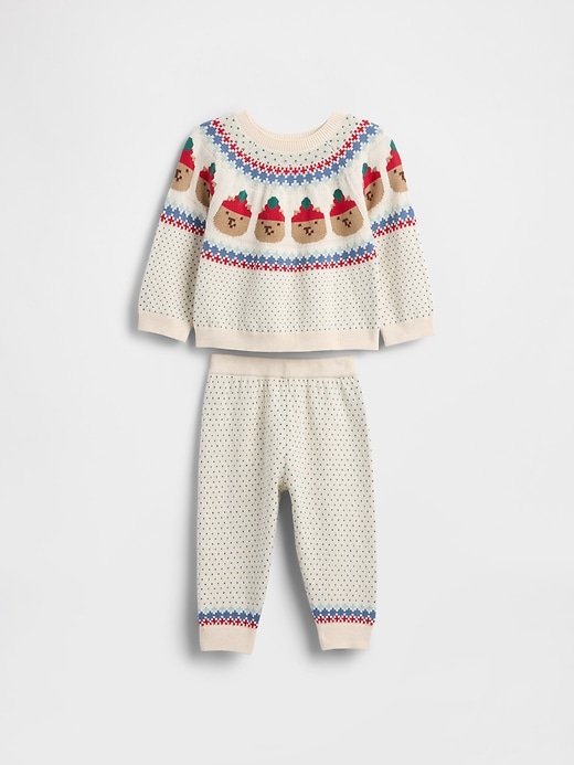 Image number 1 showing, Baby Bear Fair Isle Sweater Outfit Set