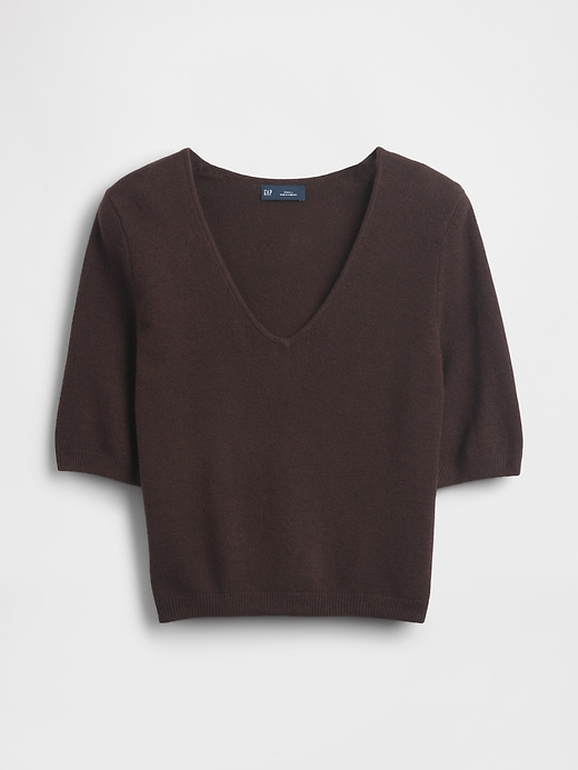 Image number 5 showing, CashSoft Elbow Sleeve Crop Sweater