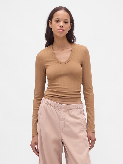 Image number 1 showing, Sheer Modern Rib T-Shirt