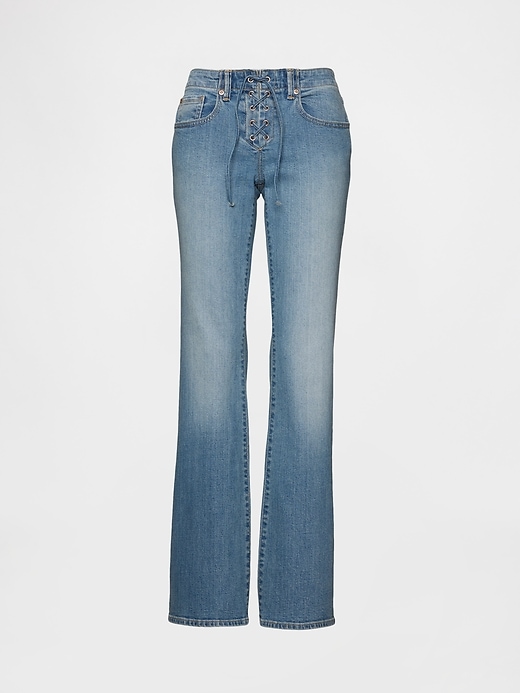Image number 7 showing, Low Rise Lace-Up Long & Lean Jeans