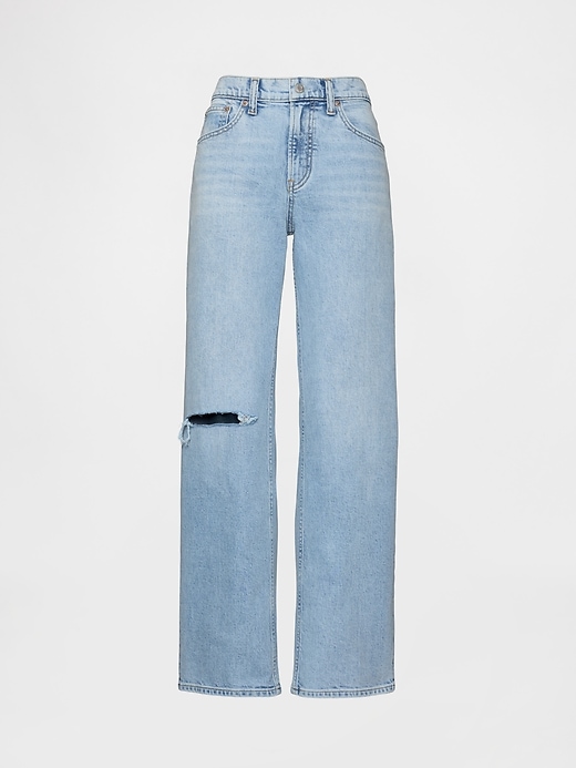 Image number 5 showing, Mid Rise Relaxed Straight Jeans