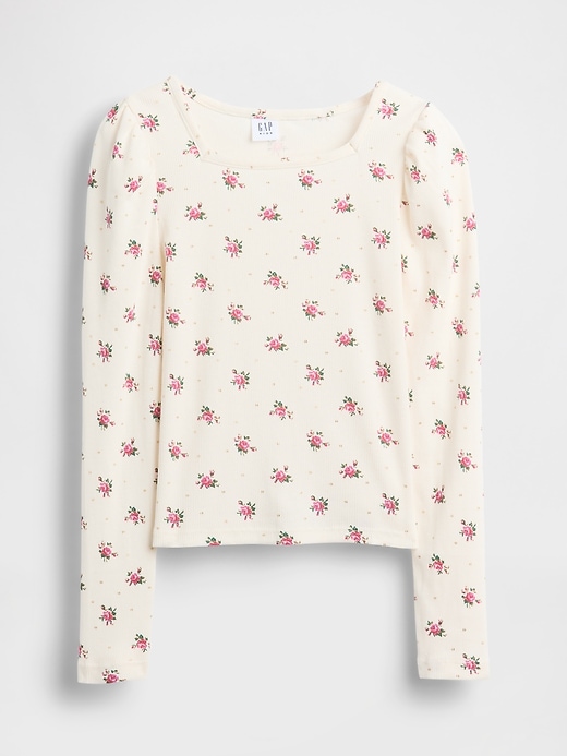 Image number 2 showing, Kids Rib Puff-Sleeve Top