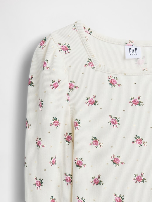Image number 5 showing, Kids Rib Puff-Sleeve Top
