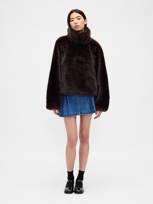 Image number 3 showing, Gap × Sandy Liang Vegan Fur Half-Zip Pullover
