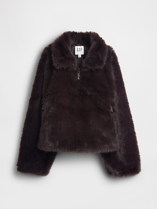 Image number 6 showing, Gap × Sandy Liang Vegan Fur Half-Zip Pullover