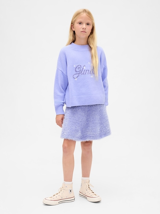 Image number 1 showing, Kids Wicked Tinsel Eyelash Sweater Skirt