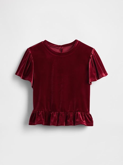 Image number 2 showing, Kids Velour Peplum Top