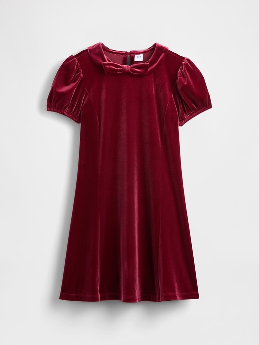 Image number 2 showing, Kids Velvet Bow Dress