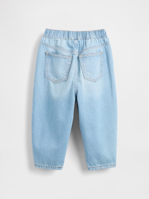 Image number 3 showing, Baby & Toddler Pull-On Barrel Jeans
