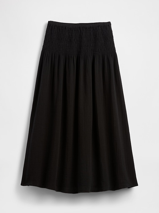 Image number 5 showing, Cotton Gauze Smocked-Waist Maxi Skirt