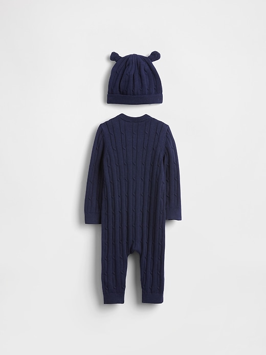 Image number 2 showing, Baby Cable-Knit One-Piece Outfit Set