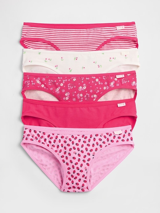 Image number 1 showing, Kids Organic Stretch Cotton Bikini Briefs (5-Pack)