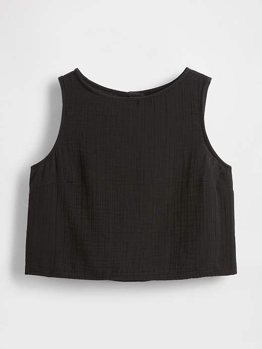 Image number 5 showing, Cotton Gauze Crop Shell Top