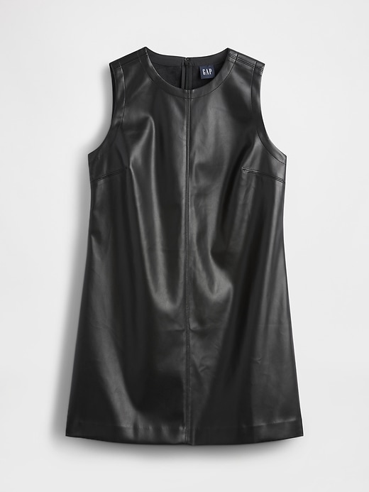 Image number 5 showing, Vegan Leather Shift Mini Dress