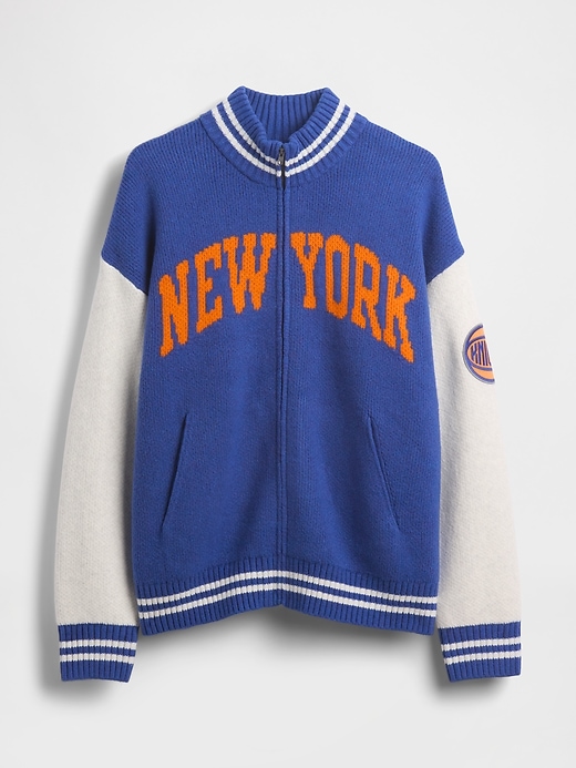 Image number 4 showing, CashSoft NBA New York Knicks Logo Zip Sweater