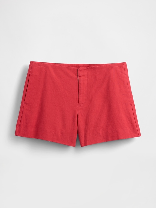 Image number 6 showing, 4" Mid Rise Linen-Blend Shorts