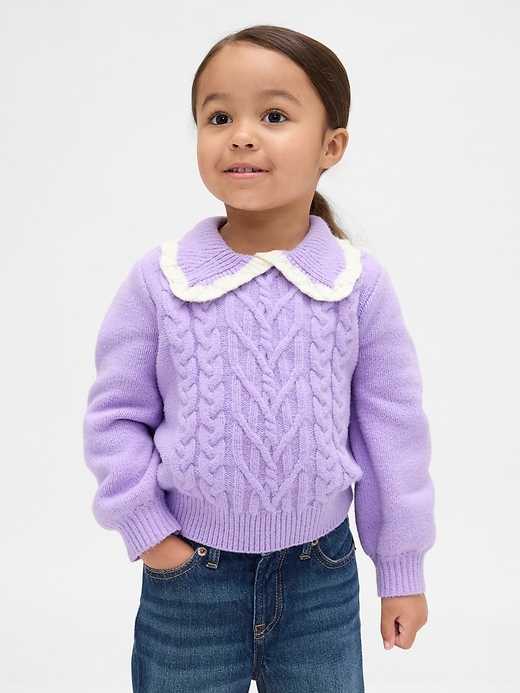 Image number 1 showing, Baby & Toddler CashSoft Collared Sweater