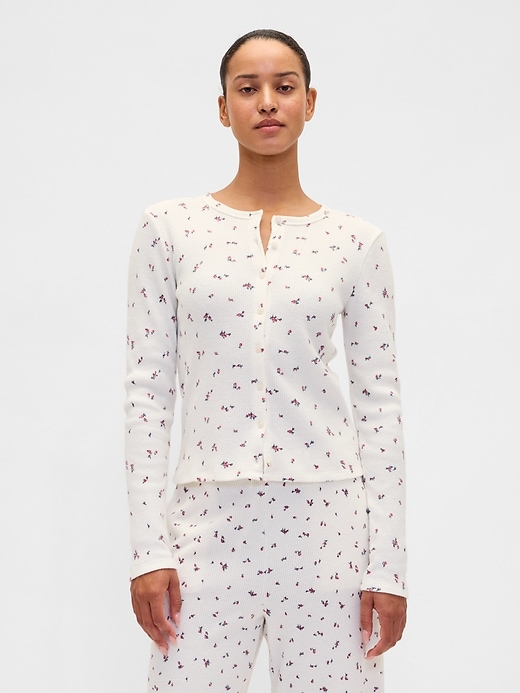Image number 1 showing, Waffle PJ Cardigan