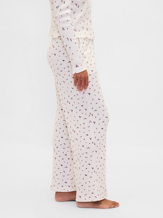 Image number 3 showing, Waffle Wide-Leg PJ Pants