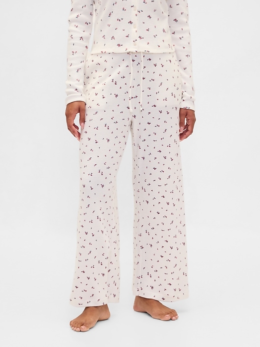 Image number 2 showing, Waffle Wide-Leg PJ Pants