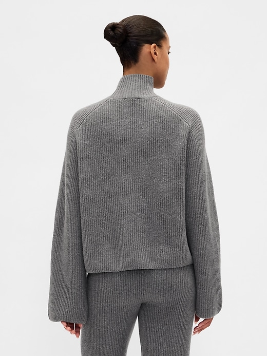 Image number 3 showing, CashSoft Shaker-Stitch Turtleneck Sweater