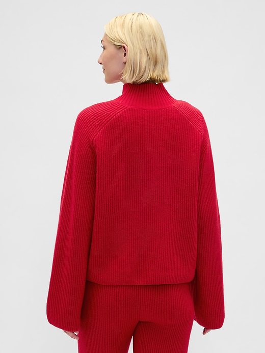 Image number 3 showing, CashSoft Shaker-Stitch Turtleneck Sweater
