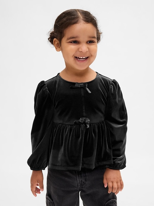 Image number 1 showing, Baby & Toddler Velour Bow Top