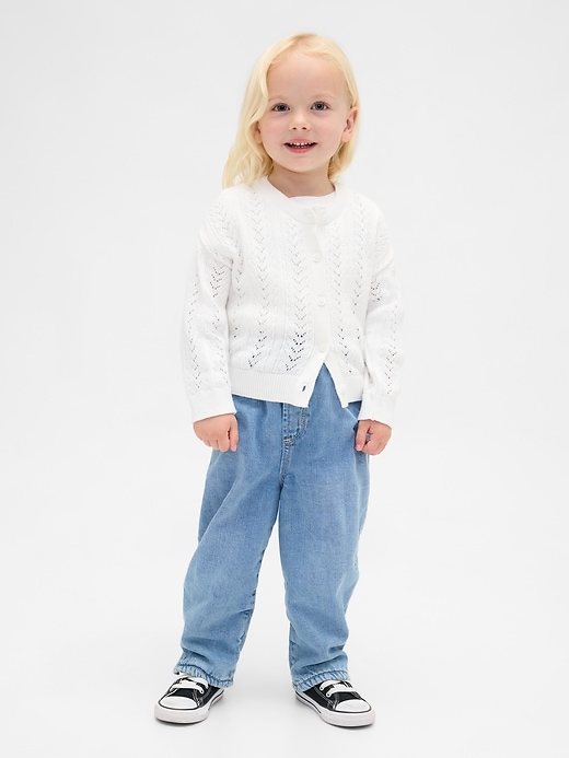 Image number 1 showing, Baby & Toddler Cozy-Lined Barrel Jeans