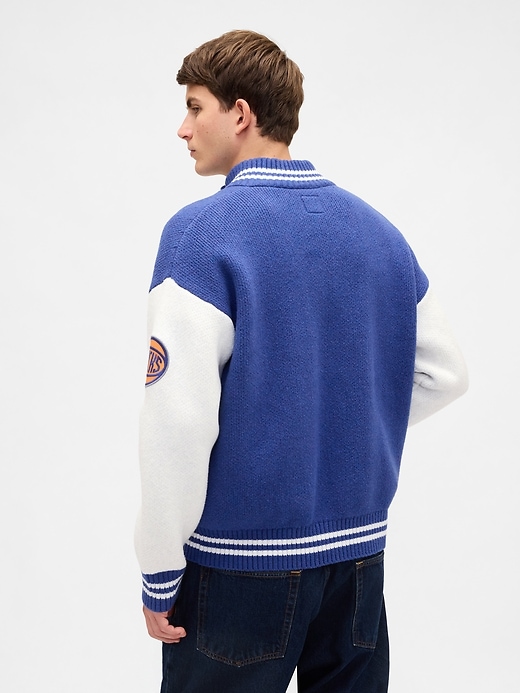 Image number 3 showing, CashSoft NBA New York Knicks Logo Zip Sweater