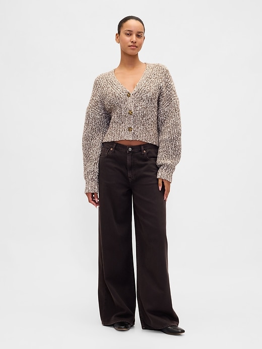 Image number 2 showing, Cotton-Blend Crop Cardigan Sweater