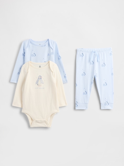 Image number 1 showing, Baby Organic Cotton Bodysuit Outfit Set (3-Pack)