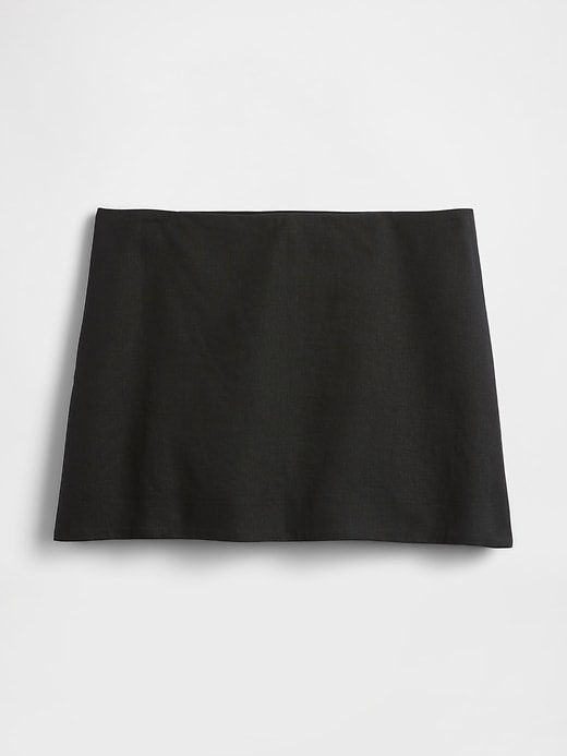 Image number 5 showing, Low Rise Linen-Blend Mini Skort