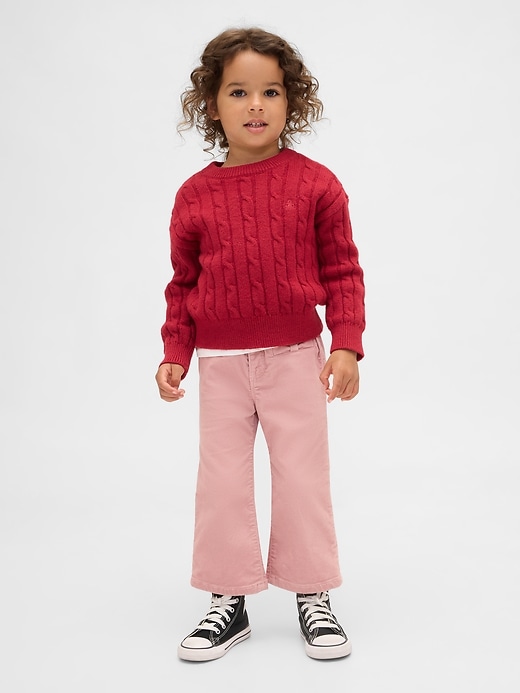Image number 1 showing, Baby & Toddler Velvet Bow Stride Jeans