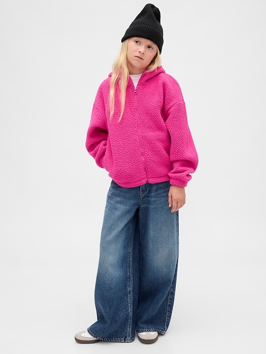 Image number 4 showing, Kids Sherpa Relaxed Zip Hoodie